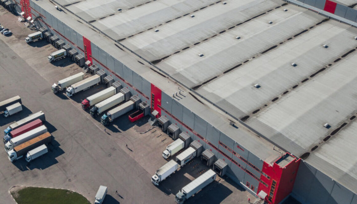 Aerial view of logistic center