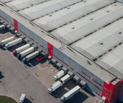 Aerial view of logistic center